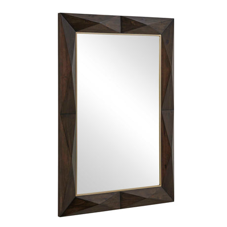Diamond In The Rough Wood Mirror Gold / Woodtone - Dark Brown by Uttermost - View 4