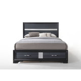 Acme - Naima Queen Bed W/Storage 25900Q Black Finish