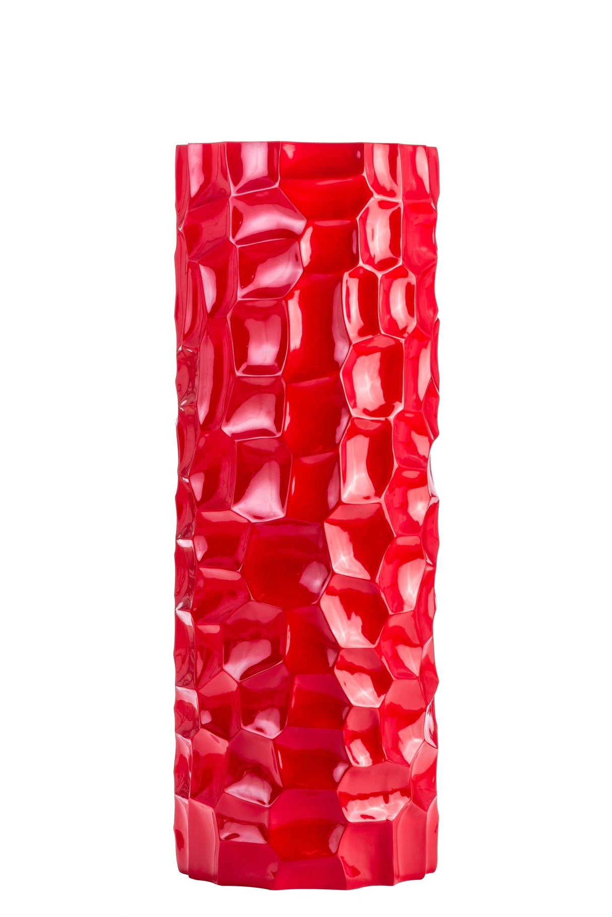 Textured Honeycomb Vase // Red, 36"  | Finesse