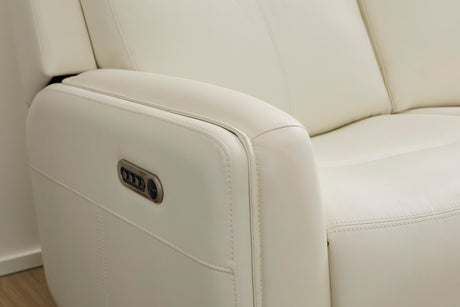 Alister Power Gliding Sofa With Power Headrests & Lumbar - Porcelain | Flexsteel