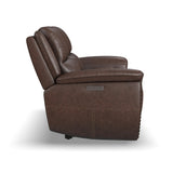 Beau Power Reclining Loveseat With Console & Power Headrests - Sable | Flexsteel