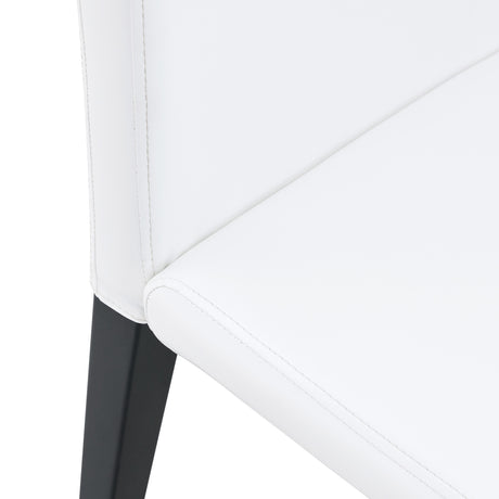 Table and chair set.Modern dining table, tempered glass countertop, and artistic MDF legs.Paried With 6 White PU dining chairs, simple and versatile, comfortable and accompanied. - sold by Home Elegance USA