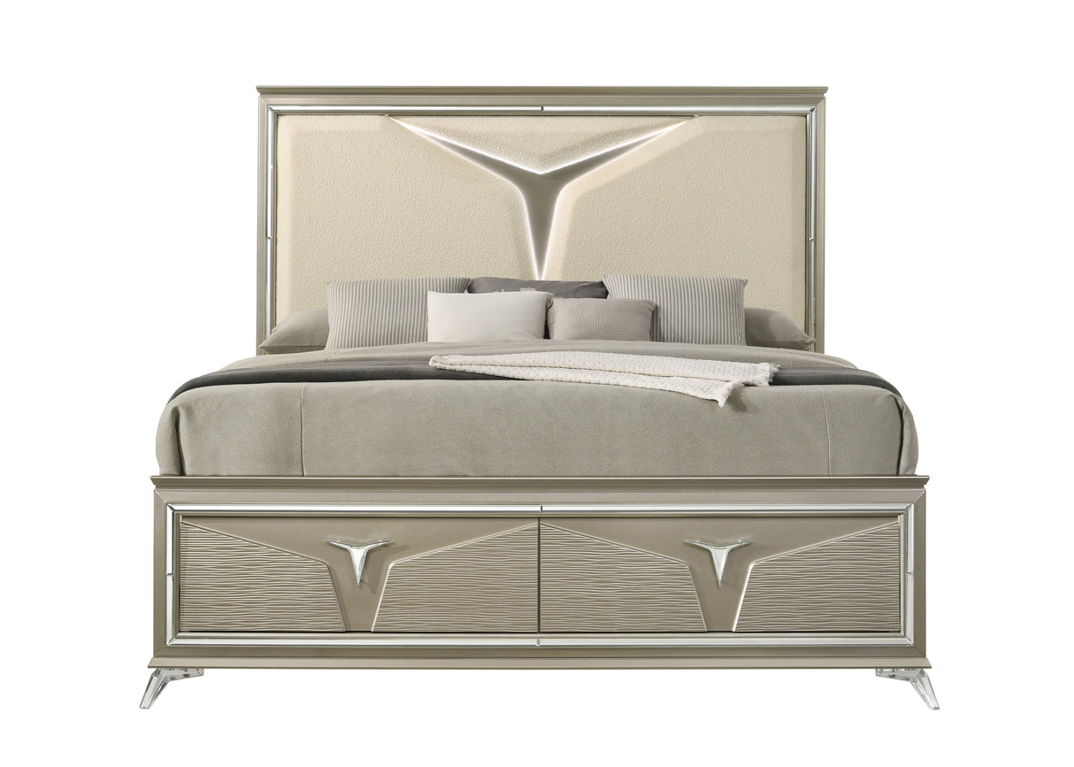 Samantha Modern Style King 5PC Bedroom Set Made with Wood & LED Headboard - Home Elegance USA