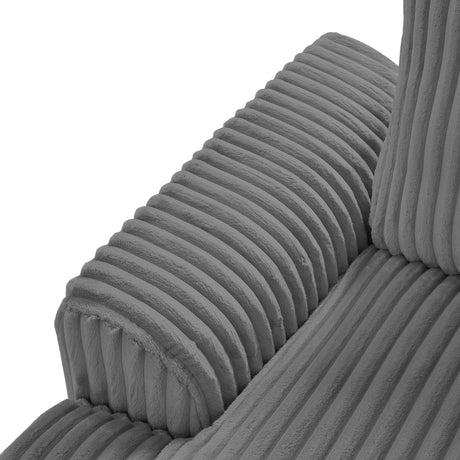 Modern Oversized U-shaped Sectional Sofa with Chaise Lounge in Dark Gray Corduroy, 129' - sold by Home Elegance USA