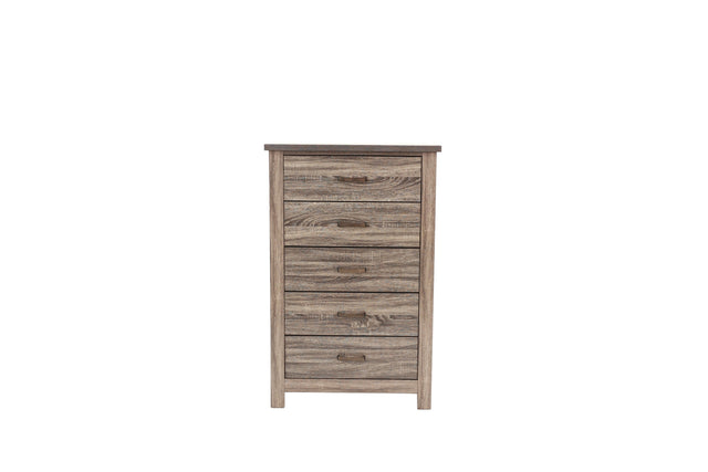 Natural Finish Striking Wooden 1pc Chest Of Drawers Storage Bedroom Furniture Rustic Gray Oak / Brown Finish