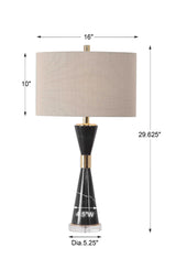 Alastair Marble Table Lamp - Beige / Black by Uttermost - View 8