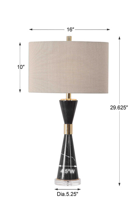 Alastair Marble Table Lamp - Beige / Black by Uttermost - View 8