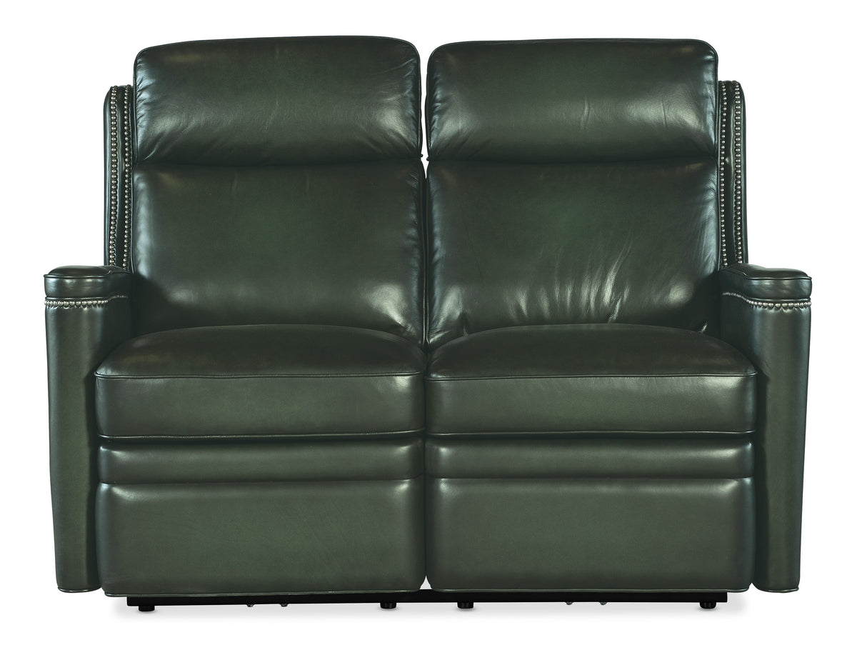 Hamilton Power Loveseat With Power Headrest - Dark Green by Hooker Furniture - View 6
