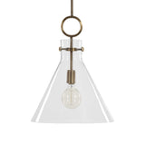 Imbuto Funnel Glass 1 Light Pendant White & Gold - White / Yellow by Uttermost - View 4