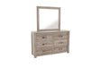 Rustic Style 1pc Dresser Metal Handles Six Drawers Light Gray Finish Bedroom Furniture