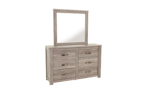 Rustic Style 1pc Dresser Metal Handles Six Drawers Light Gray Finish Bedroom Furniture