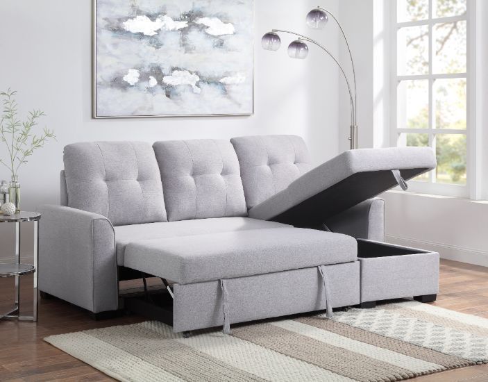 Amboise - Sectional Sofa - Light Gray Fabric - 55550 - Home Elegance USA - 6