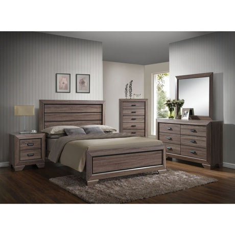 Acme - Lyndon EK Bed 26017EK Weathered Gray Grain Finish