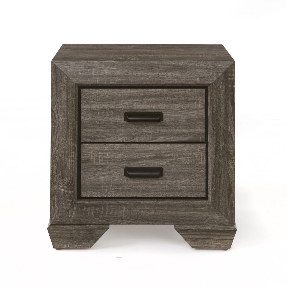 Acme - Lyndon Nightstand 26023 Weathered Gray Grain Finish