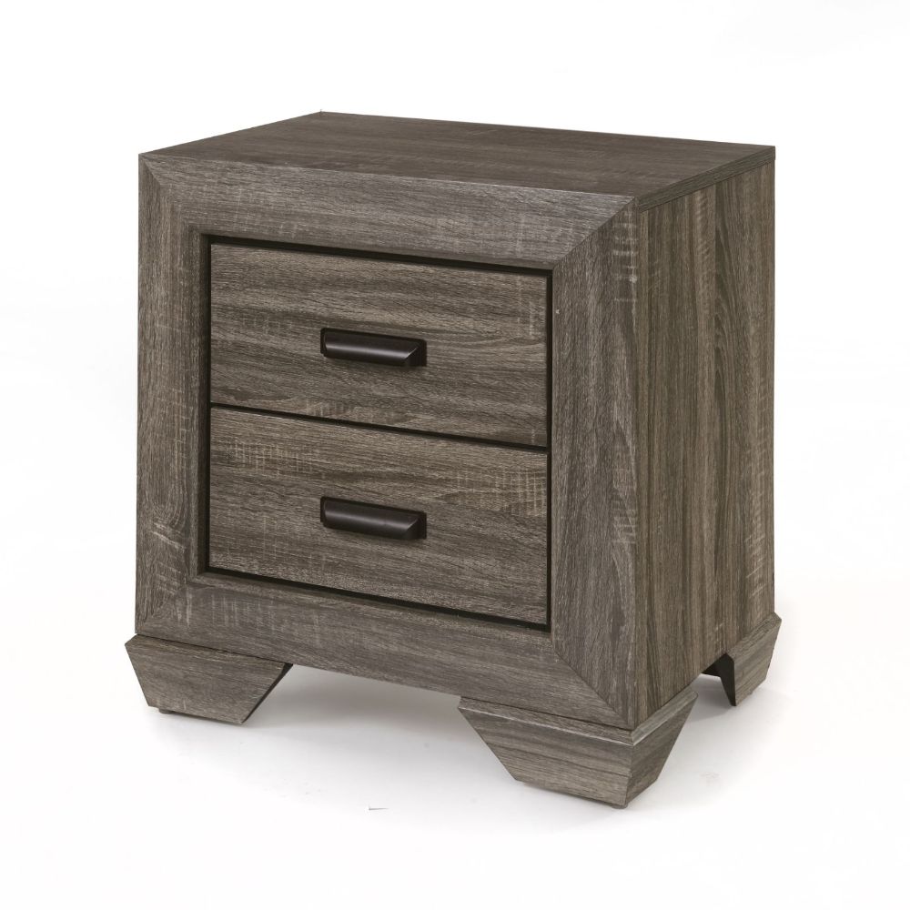 Acme - Lyndon Nightstand 26023 Weathered Gray Grain Finish