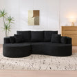 106 in. 2 - Piece Fabric Cloud Curved Sectional Boucle Sofa,CHAISE LOUNGE, BLACK - sold by Home Elegance USA