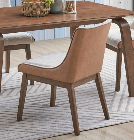 Modern Contemporary Walnut Finish 5pc Dining Set Rectangle Table and 4x Wingback Side Chairs Retro Style Dining Furniture - sold by Home Elegance USA
