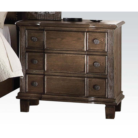 Baudouin Nightstand 26113 Weathered Oak Finish | Acme - 26113 - Home Elegance USA - 1