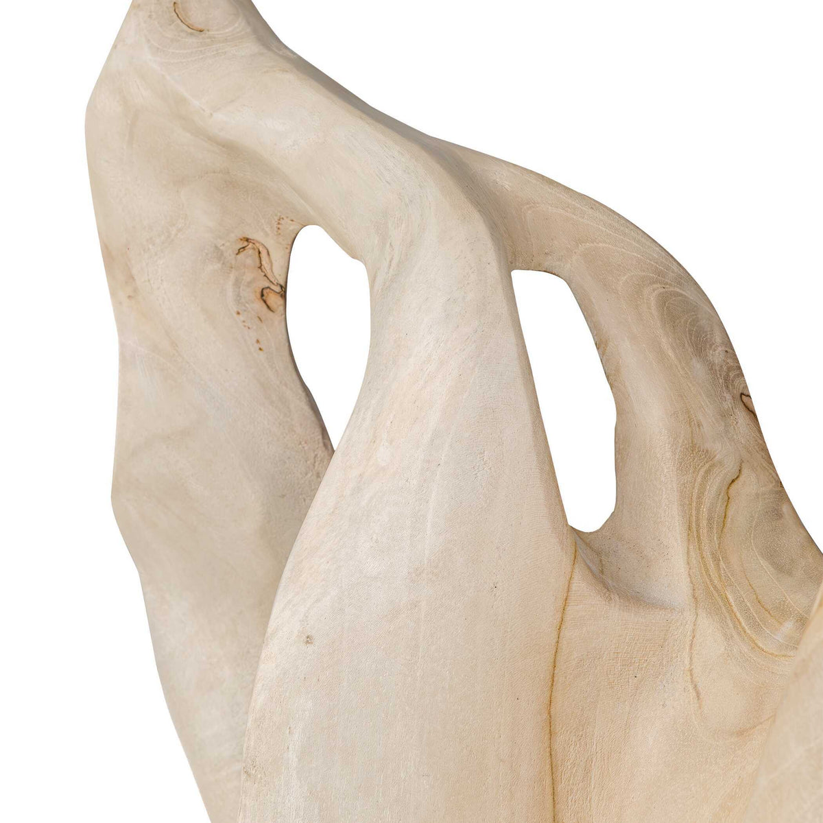 Hollow Form Indoor-Outdoor Teak Sculpture Woodtone - Beige by Uttermost - View 5