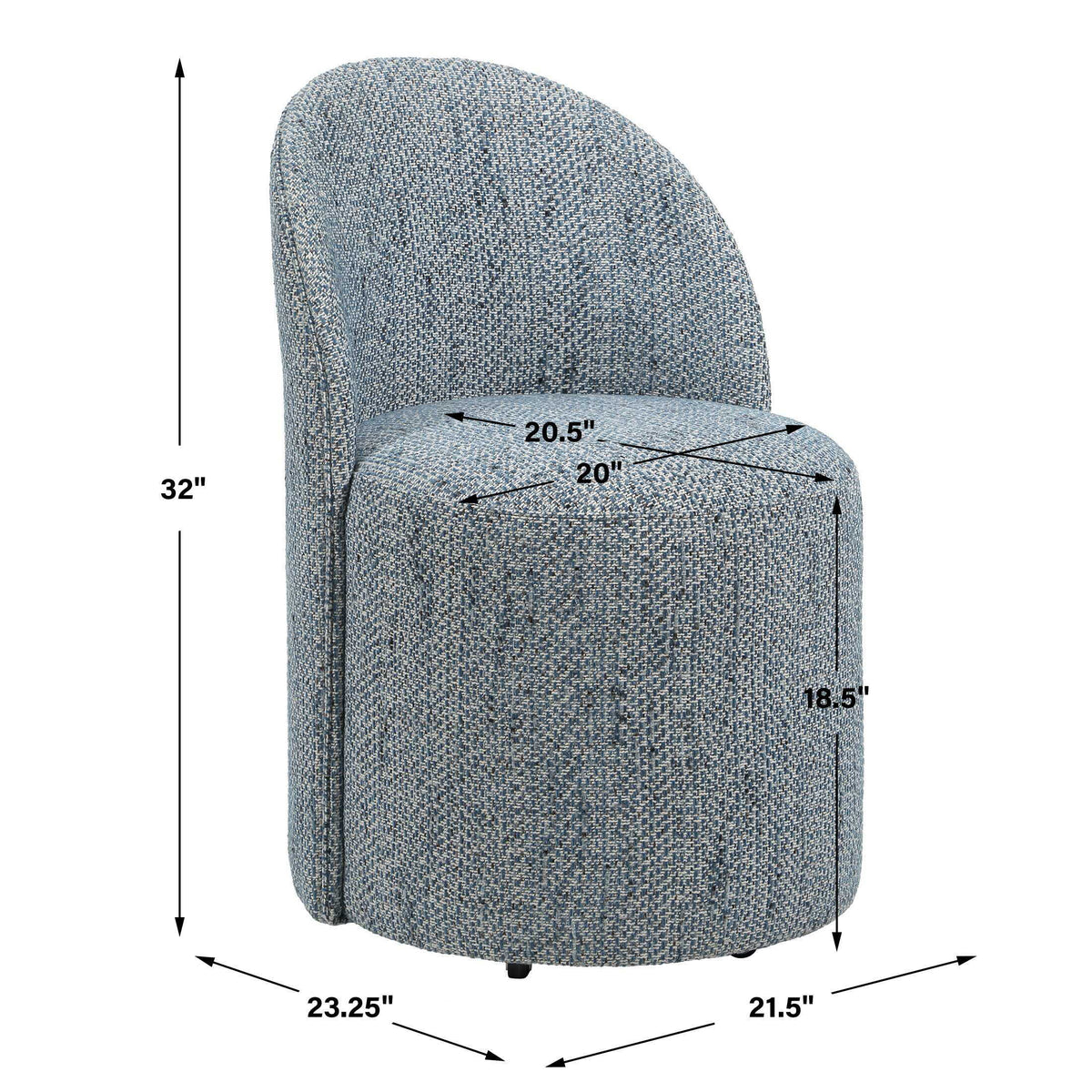 Roll With It Dining Chair Denim - Blue by Uttermost - View 9