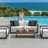 Remsen Outdoor Sofa Black / Oyster - Black / White by Uttermost - View 2