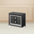 Modern Glam Metallic Gray Finish Storage Drawers Nightstand 1pc Wooden Bedroom Furniture Acrylic Leg