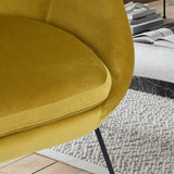 Accent Chair Armchair Fashion Velvet Fabric Upholstery Accent Chairs for Living Room Bedroom,Yellow - Home Elegance USA