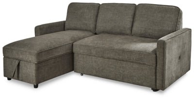 Ashley Charcoal Kerle 26505S1 2 - Piece Sectional with Pop Up Bed - Chenille | Home Elegance USA