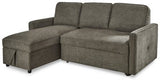 Ashley Charcoal Kerle 26505S1 2 - Piece Sectional with Pop Up Bed - Chenille - 26505S1 - Home Elegance USA - 1