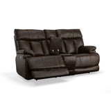 Clive Power Reclining Loveseat With Console, Power Headrests & Lumbar - Clove | Flexsteel