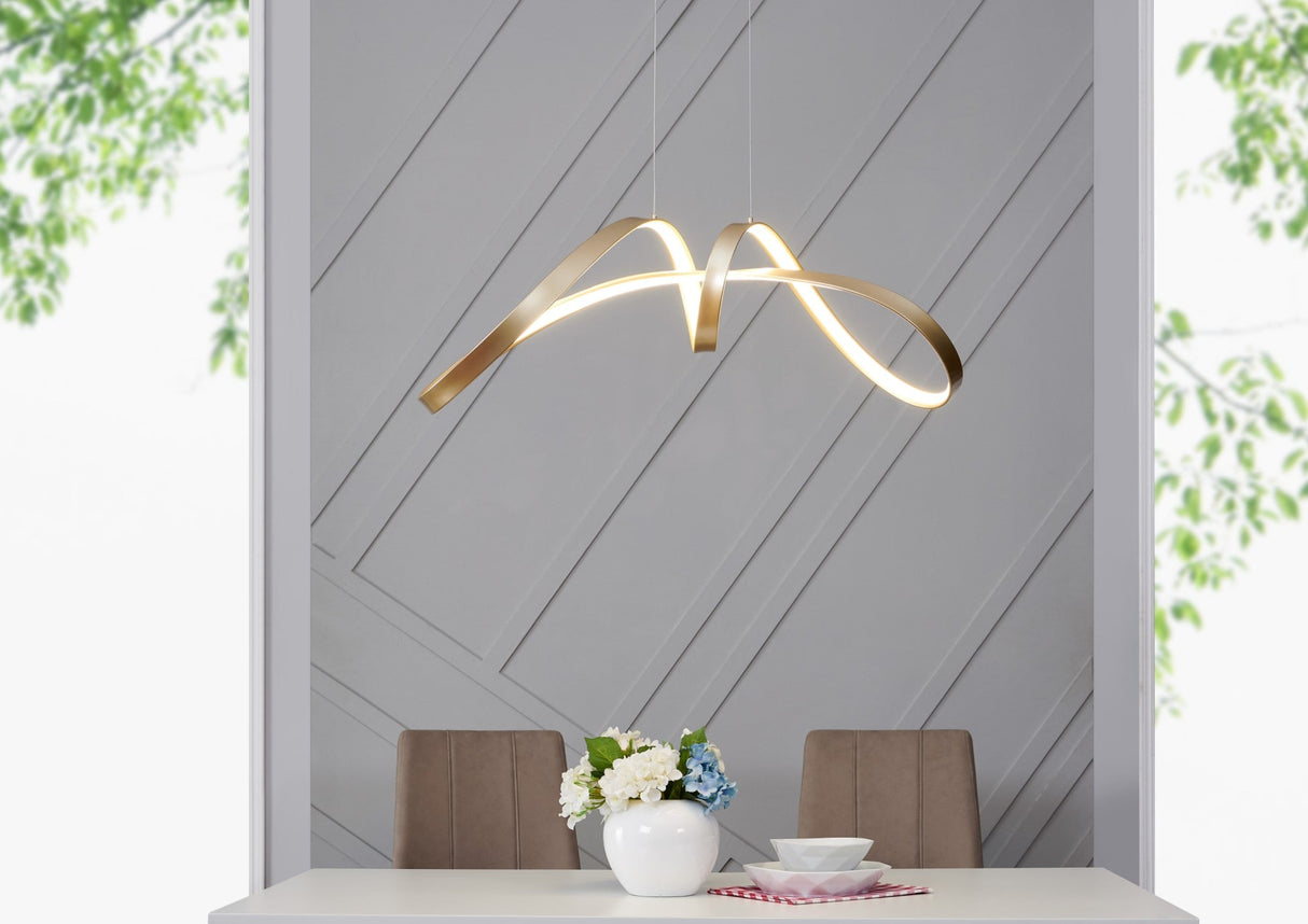 Bucharest Integrated LED Chandelier // Sandy Gold  | Finesse -  Home Elegance USA