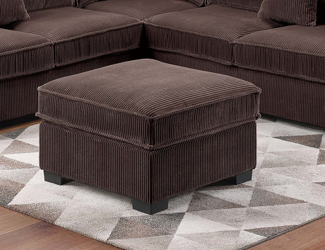 Modern Style 4pc Sectional Set Right Arm And Left Arm Loveseat USB Port Plastic Legs Cocktail Ottoman Matching Two Pillows Chocolate Finish Primary Living Room - sold by Home Elegance USA
