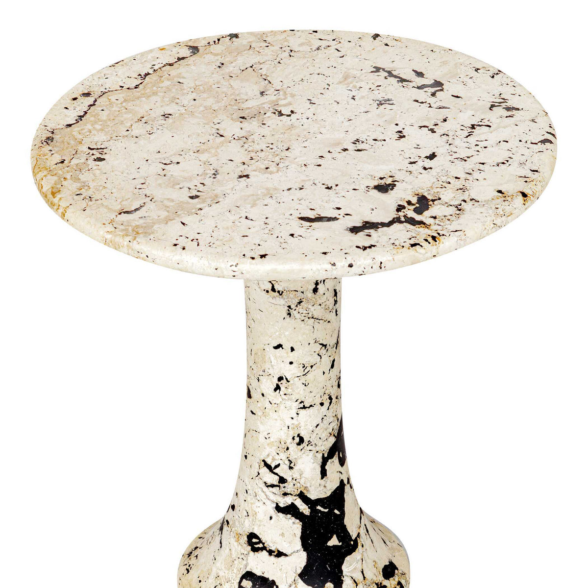 Cadas Indoor-Outdoor Stone Side Table - Black / White by Uttermost - View 5