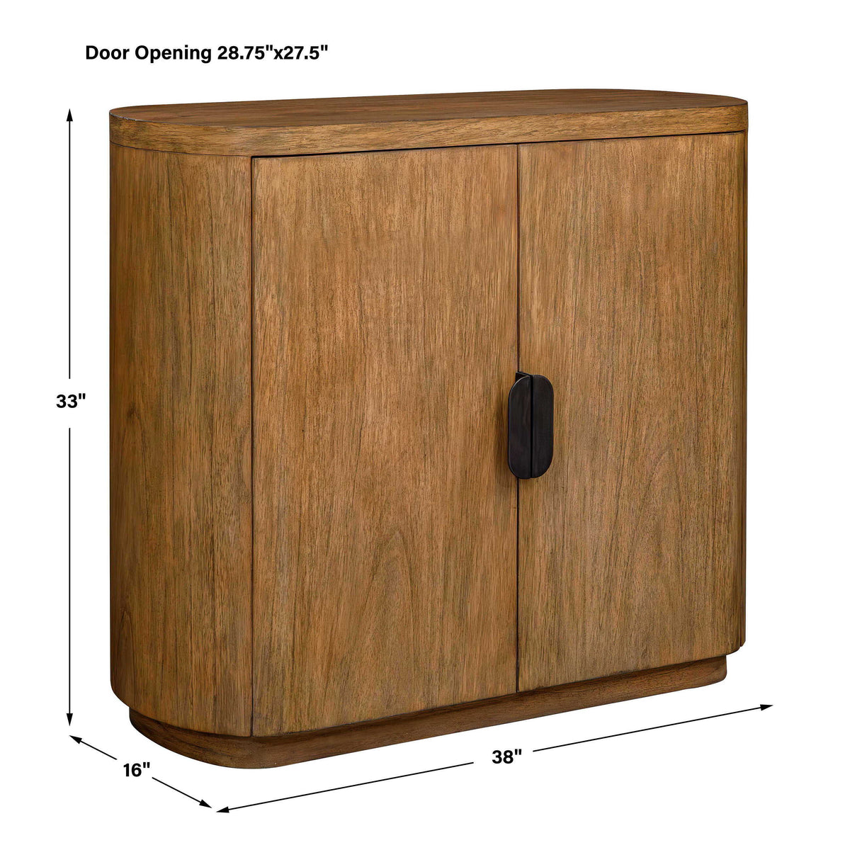 Newell Wood 2 Door Cabinet Natural - Light Brown by Uttermost - View 9