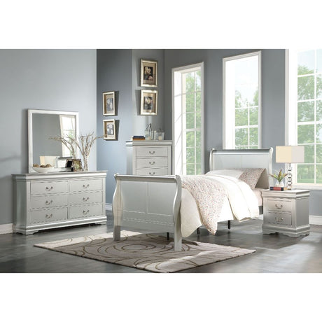 Acme - Louis Philippe III Twin Bed 26710T Platinum Finish