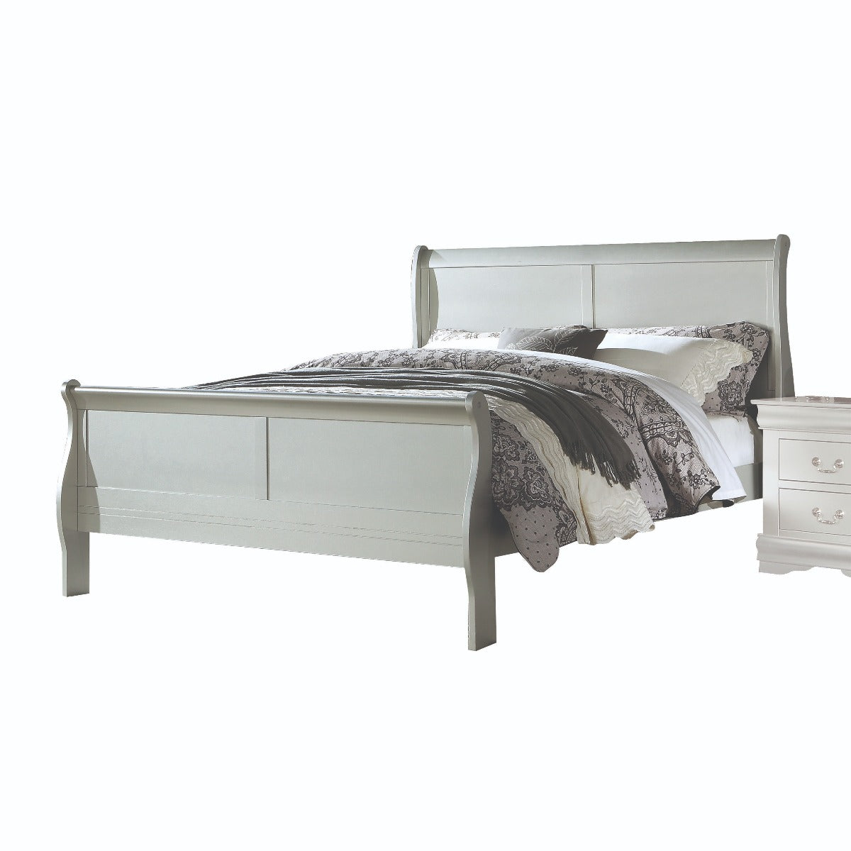 Acme - Louis Philippe EK Bed 26727EK Platinum Finish