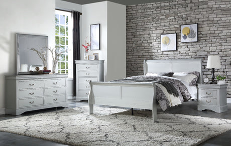 Acme - Louis Philippe Twin Bed 26740T Platinum Finish