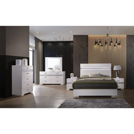 Acme - Naima II Nightstand 26773 White High Gloss Finish