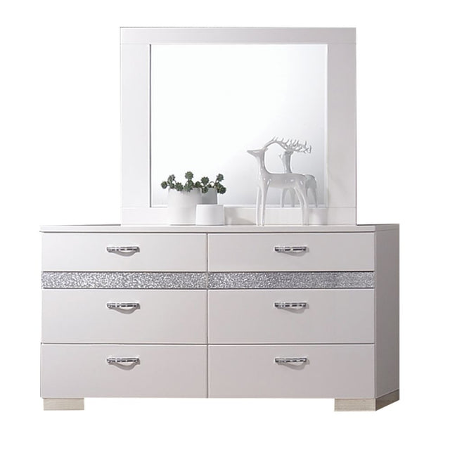 Acme - Naima II Dresser 26775 White High Gloss Finish