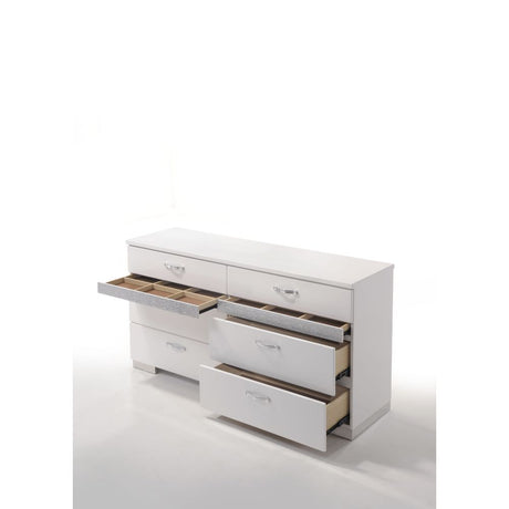 Acme - Naima II Dresser 26775 White High Gloss Finish