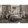 Acme - Versailles CK Bed 26814CK Velvet & Antique Platinum Finish
