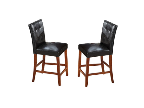 Beautiful Modern Style 5pc Counter Height Dining Room Set Brown Finish Square Table Faux Leather Upholstery Fabric Chairs Wooden Furniture - sold by Home Elegance USA