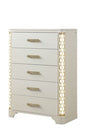 Jasmine 5-Drawer Chest with side LED Lightning made with Wood in Beige same as G150109062  (NJ inventory)