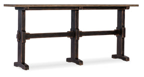 Americana Trestle Console Table - Dark Brown by Hooker Furniture - View 1