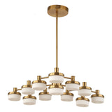 Wedge 12 Light LED Brass Chandelier White / Gold - Gold / White by Uttermost - View 7
