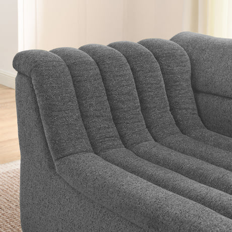 135' U-Shaped Modular Sectional Sofa with Chaise and Movable Ottoman for Living Room, Chenille Upholstered Boneless Couches with Wave-Shaped Armrest, No Pillows Included - sold by Home Elegance USA