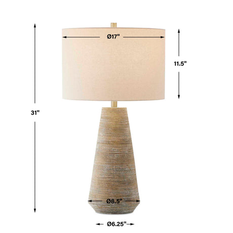 Mosier Table Lamp Rustic Beige - Beige / Light Brown by Uttermost - View 7