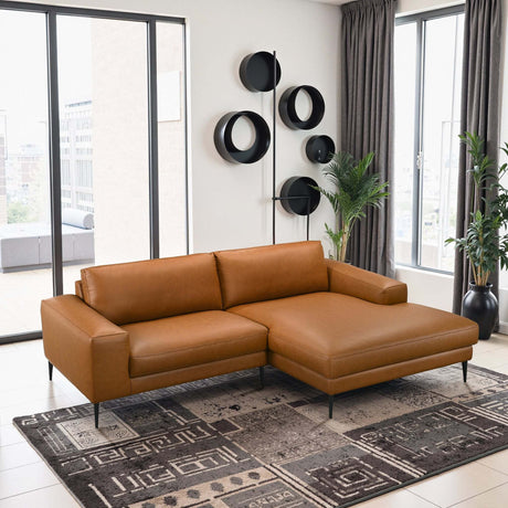 Easley Mid Century Modern Vegan Leather Wide-Arm Sofa - sold by Home Elegance USA