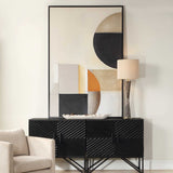 Western Hemisphere Hand Painted Canvas Black / Brown / Gray / Orange - Light Brown / Black by Uttermost - View 2