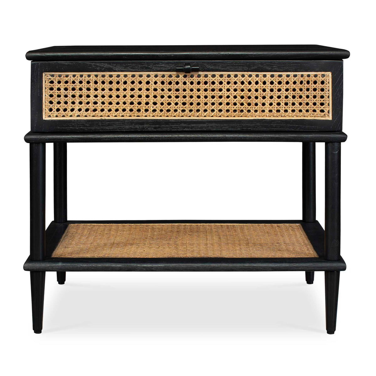 Coast Rattan Side Table Black / Woodtone - Black / Light Brown by Uttermost - View 1